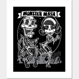 Skeletons dancing in the cemetery at the Monster Mash Posters and Art